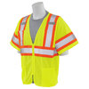 Erb Safety Safety Vest, Contrasting, Mesh, Class 3, S683P, Hi-Viz Lime, XL 62138